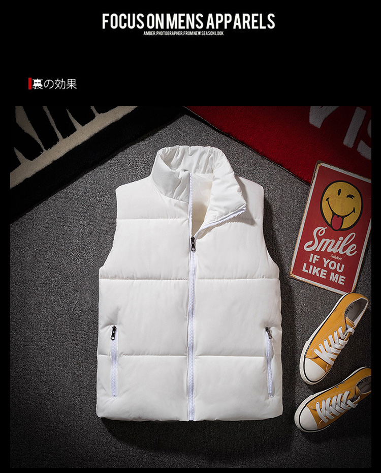 Áo vest cotton nam mùa thu đông phiên bản Hàn Quốc của mẫu áo đôi thủy triều vest dày làm ấm áo vest cotton áo khoác không tay nam