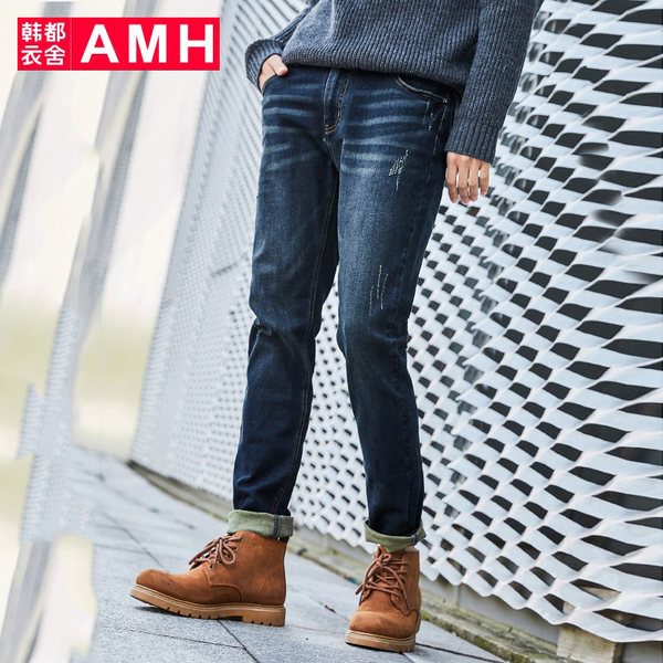 韩都衣舍旗下 AMH 男式修身牛仔裤 天猫优惠券折后￥98包邮（￥148-50）