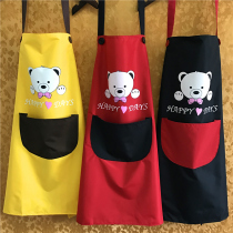 Korean fashion kitchen work oil-proof waterproof apron sleeveless shoulder large pocket overalls adult ladies new