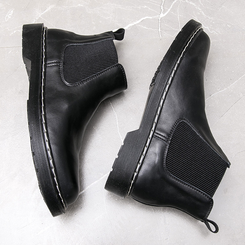 Martin boots men's British leather high-top casual boots Korean version of the trend all-match tooling boots retro Chelsea boots