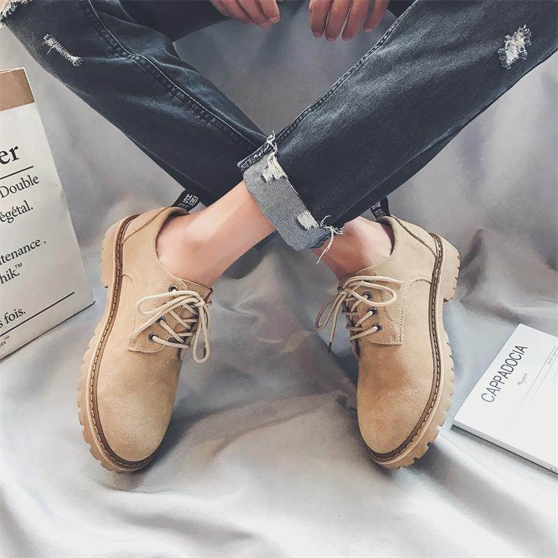 Autumn casual Martin shoes men's British suede men's shoes suede low-top Martin boots trend retro tooling short boots