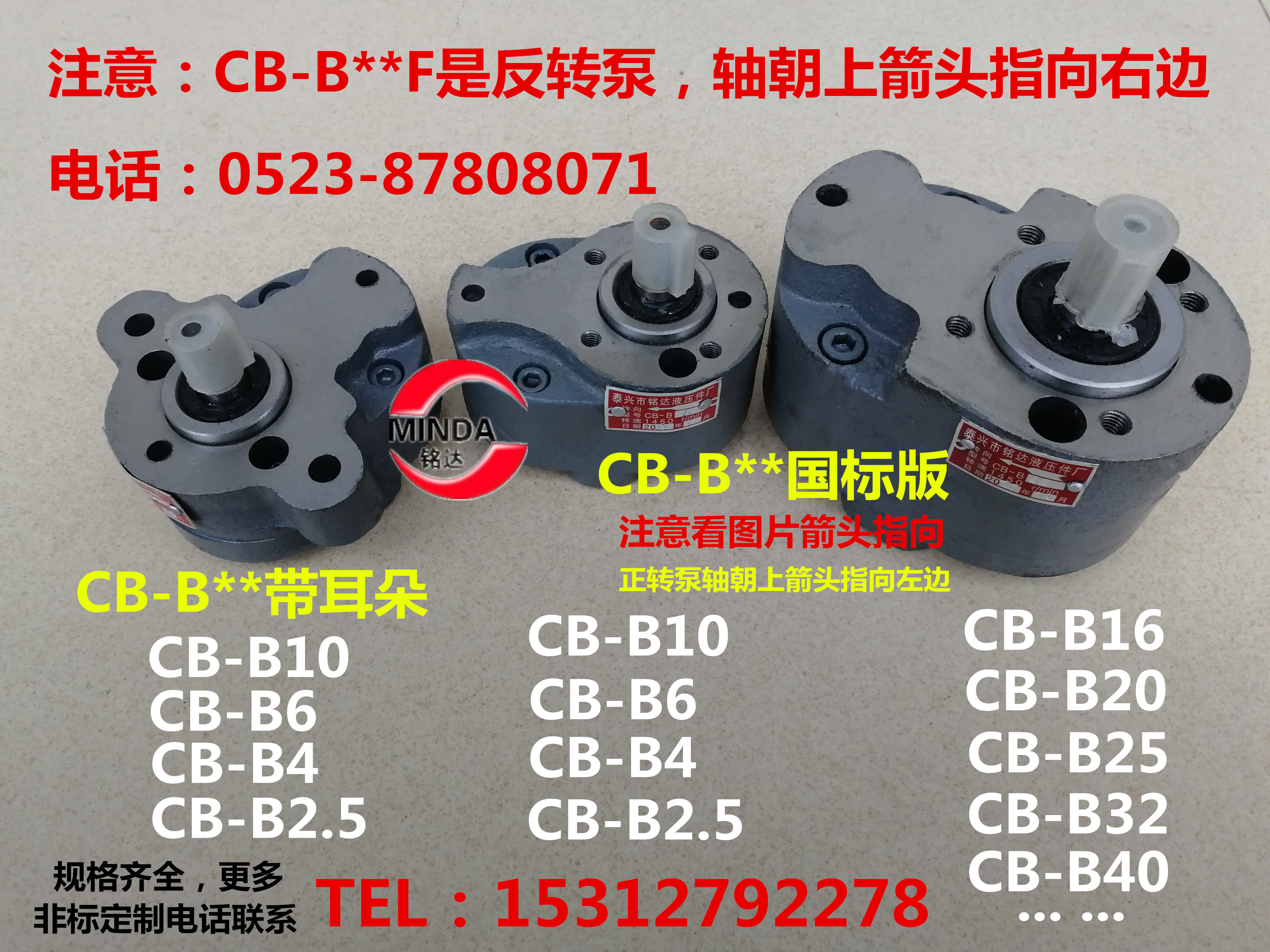 Mingda Cb B6 B10 B4 B2 5 B16 B20 B25 B32 Sawing Machine Lubrication Hydraulic R Gear Oil Pump F