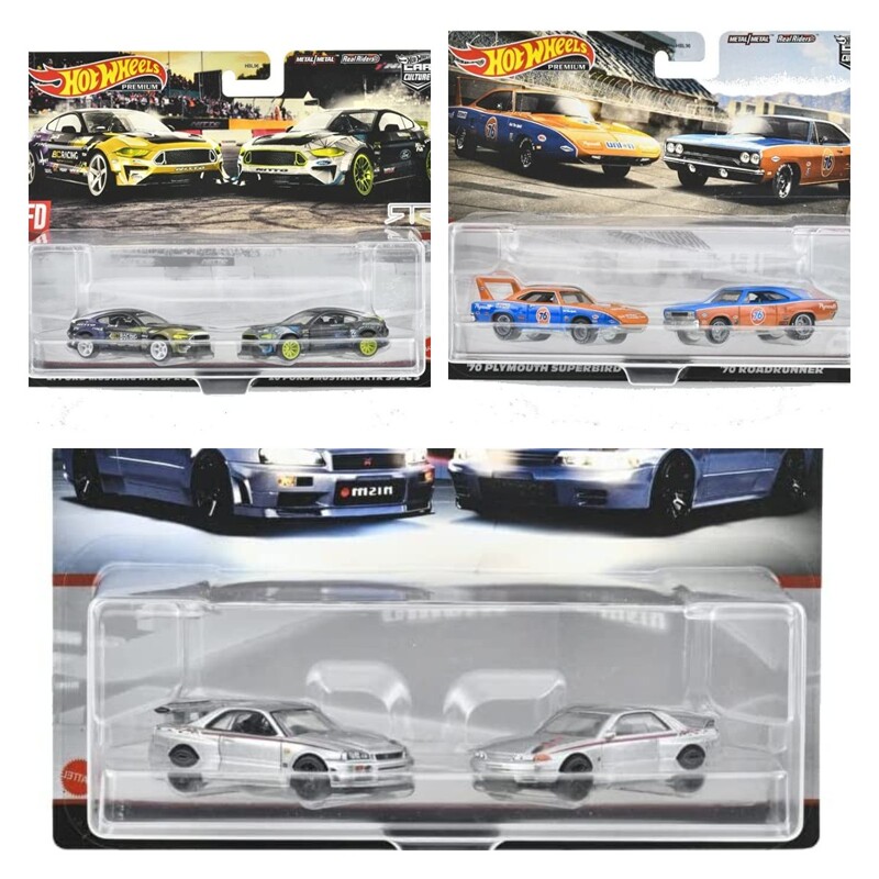 Hot Wheels Gtr R32 R34 Plymouth Bird Ford Mustang Double Car Set