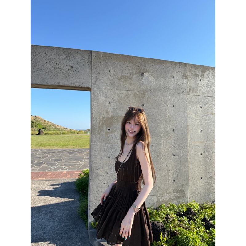 Yangzifan Ala1A Innocent and Charming Daughter 1:1 Heavy Knit Rich Girl Style Sleeveless Dress for Women Summer