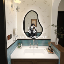 Van-in-law-style muttivan with embroidered toilet tiles small flower brick retro bathroom kitchen wall brick and floor tiles