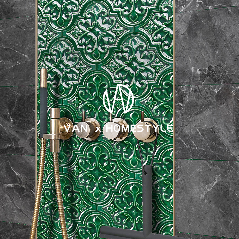 Vanne Green hand - crafted lantern brick Restaurant Bar kitchen tile bathroom tile background wall wall