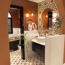 Vannet French retro bathroom small tiles balcony floor tiles Moroccan bathroom tiles kitchen toilet wall tiles