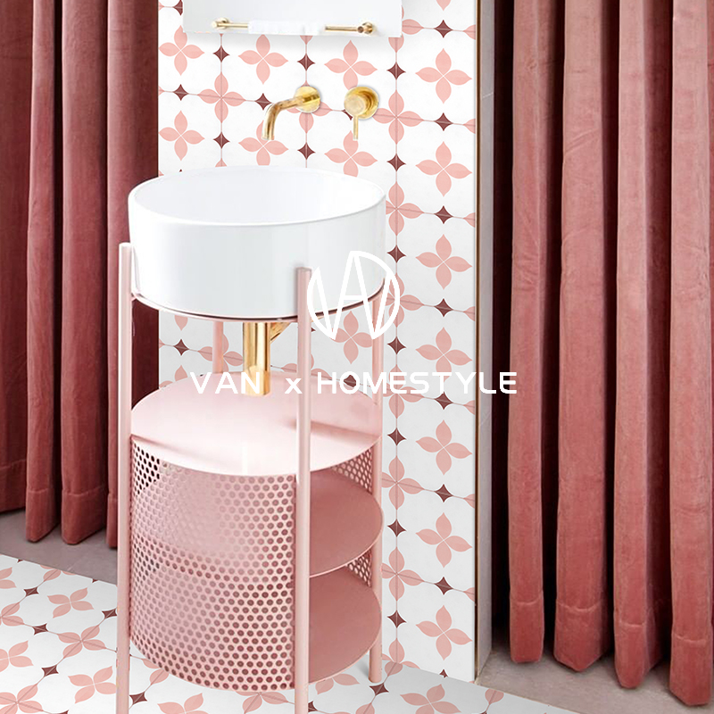 Sanskrit pink Nordic make-up room Bathroom Flowers tiles Kitchen Dining Room Wall Floor Tiles Balcony Garden Small Flower Brick