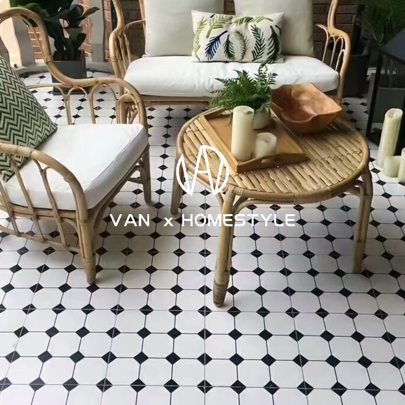 Van NeNordic Makeup Room Tile Mesh Red Brick Kitchen Floor Tiles Bathroom Toilet Black & White Flowers Brick Balcony Wall Brick 300