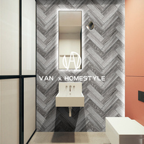 Brahman gray living room wood grain wall tiles Net red dining room kitchen bedroom floor tiles Nordic bathroom balcony tiles