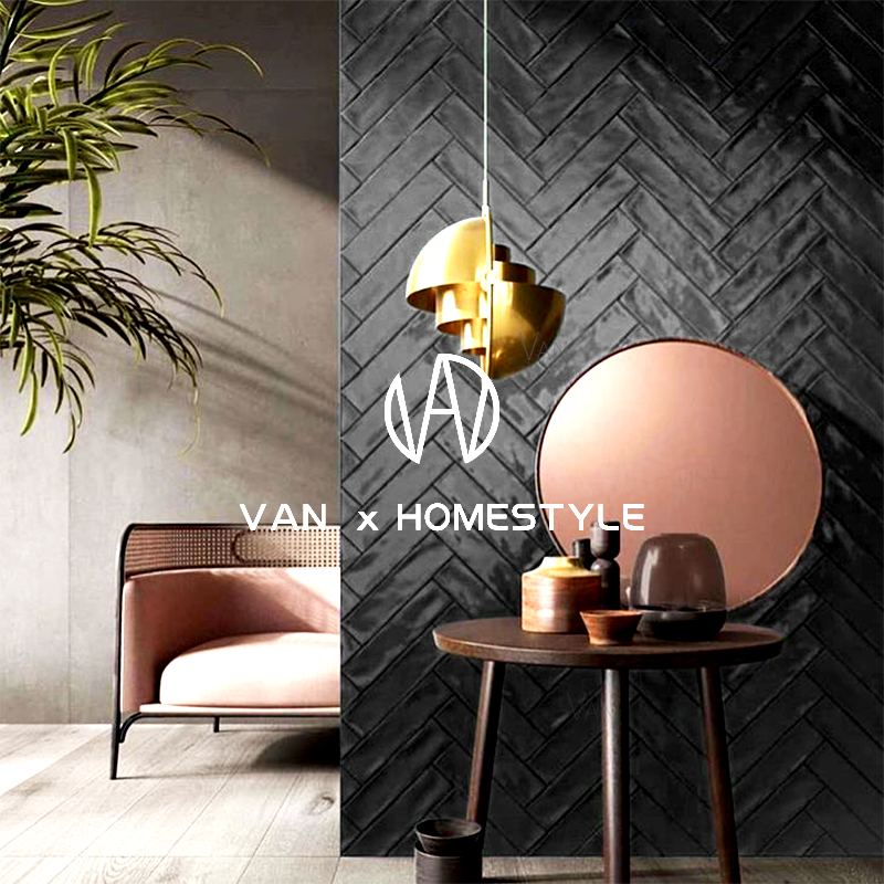 Fannei Nordic wave surface small tile net red subway tile kitchen powder room bathroom tile 75*300