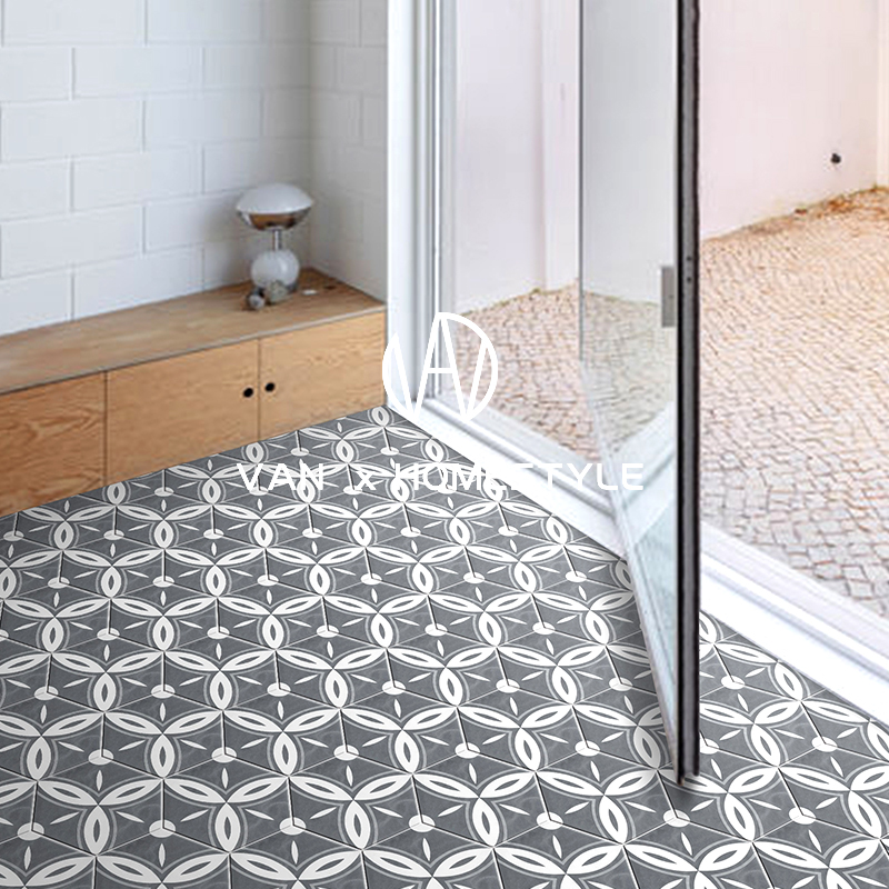 Van Nei retro art small tiles Balcony entrance hexagonal flower pieces parquet kitchen powder room wall tiles