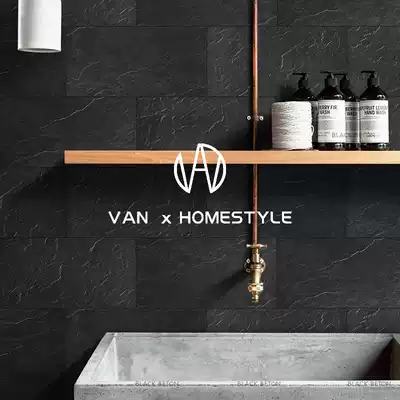 Fan Nei light luxury Tianmaiyan living room all-body floor tile powder room kitchen black non-slip wall tile tile 600