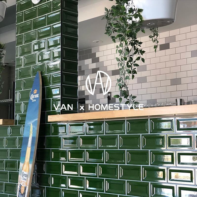 Fannei ins Nordic beveled small white brick subway brick toilet powder room tile kitchen wall brick 100X200