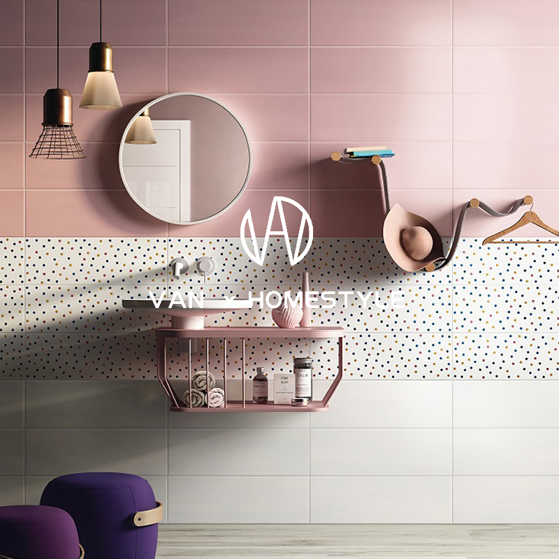 Van Nee Macaron tiles 200X600 kitchen powder room toilet wall tiles Pink Nordic bathroom net red floor tiles