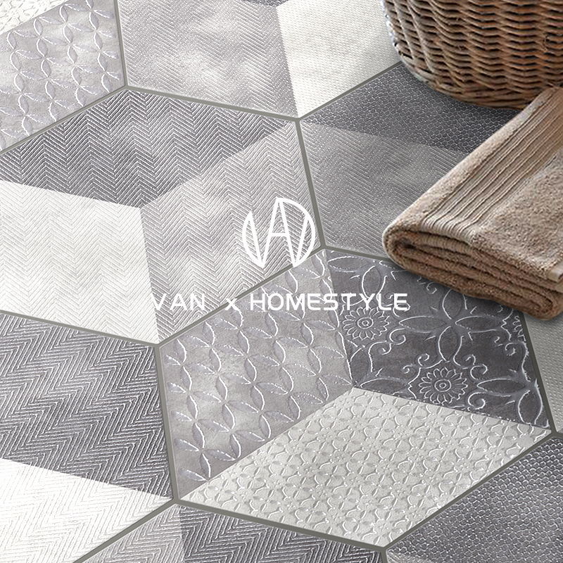 Van Nei retro - famous cement stereo hexagonal brick anti - glide glaze background wall kitchen toilet tile