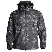 Shark skin soft shell camouflage assault jacket mens three-in-one tactical windproof waterproof autumn and winter plus velvet padded outdoor jacket