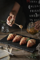  Plate Square black rock dessert sushi plate Western plate Dressing tableware Flat plate Barbecue plate Steak plate