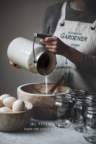 Retro old portable white imitation enamel milk pot iron milk pot vase flower arrangement country style gardening decoration