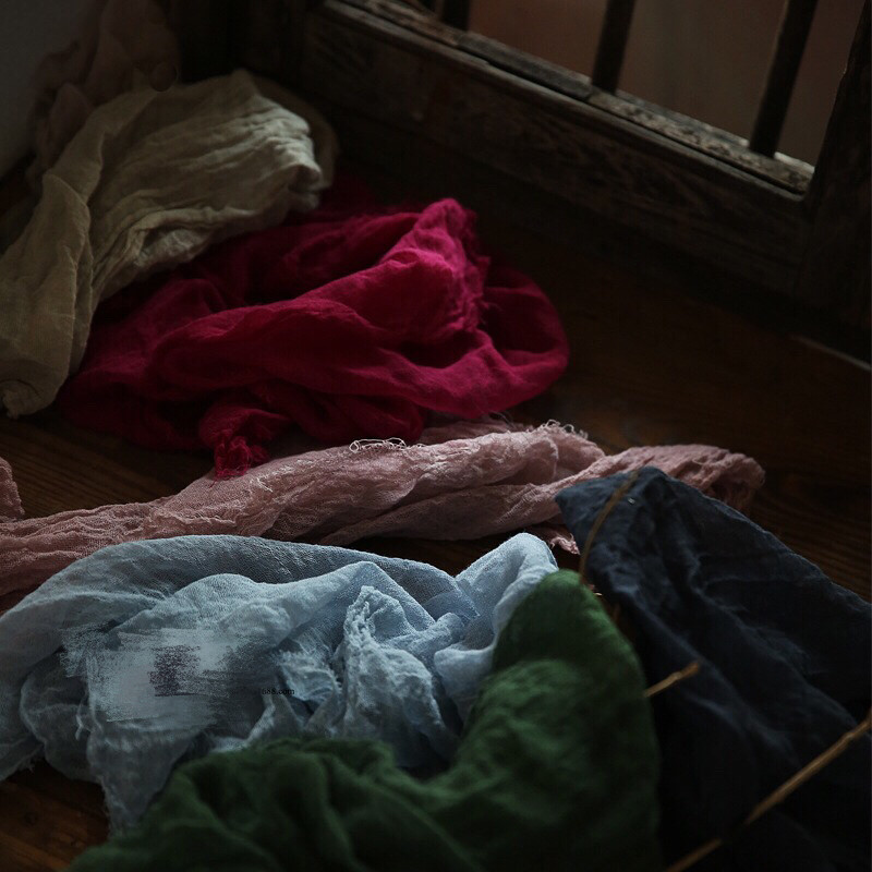 ins Europe and the United States thin handmade gauze food photography background cloth Do old gauze photo props Tea towel