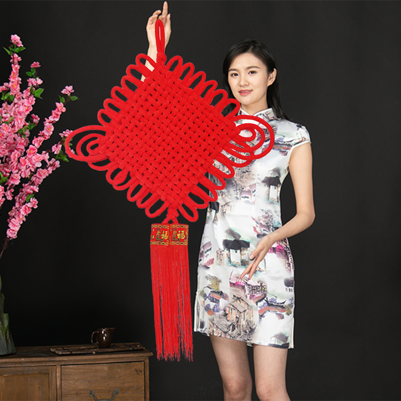 China knot small pendant Living room wall hanging large Pingan knot entrance New Year decoration shop background wall atmosphere decoration