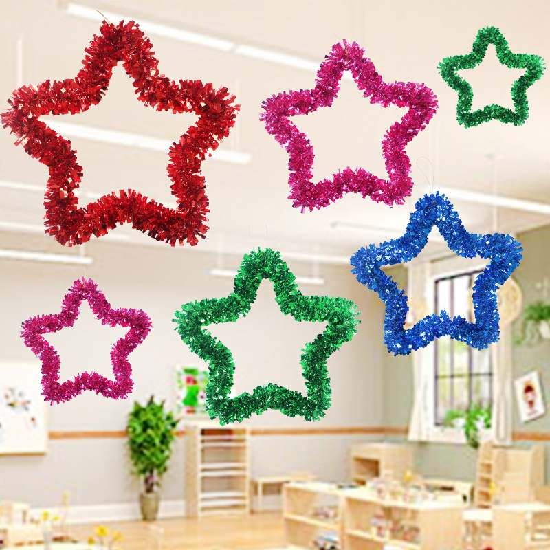 New Year's Eve Decorations Shops Decorate the pentagram Creative Placement mall Classroom Shop Roof Windows Hanging Accessories