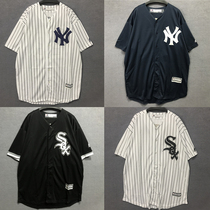 European and American street sports jersey Baseball short-sleeved loose T-shirt Hip-hop middle and long men and women Harajuku bf Korean version of the tide summer