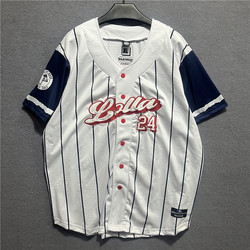 European and American baseball uniform outer shirt short-sleeved T-shirt hip-hop Harajuku ulzzang street style BF men's and women's hip-hop jersey jacket