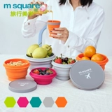 硅胶折叠碗便携式食品级伸缩野餐具旅行耐高温折叠杯日本泡面饭盒