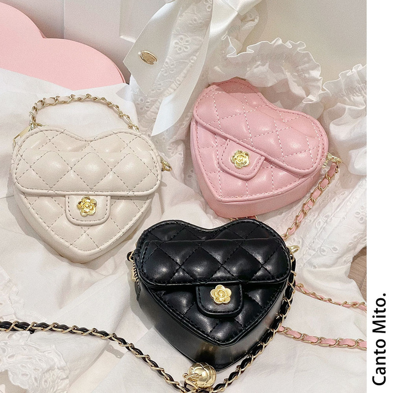 Mito Milk-Scented Lady Japan ins Same Style Sakura Girl Sweet Petite Versatile Plaid Heart Mini Bag
