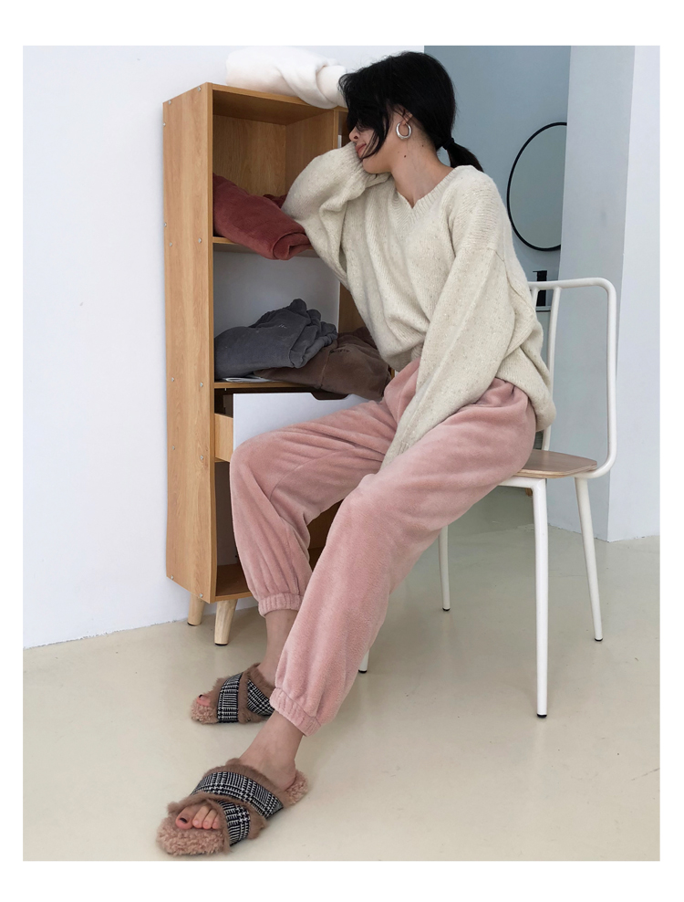 Tiên ấm áp quần thần quần nhà lười quần nhung san hô quần tất nam