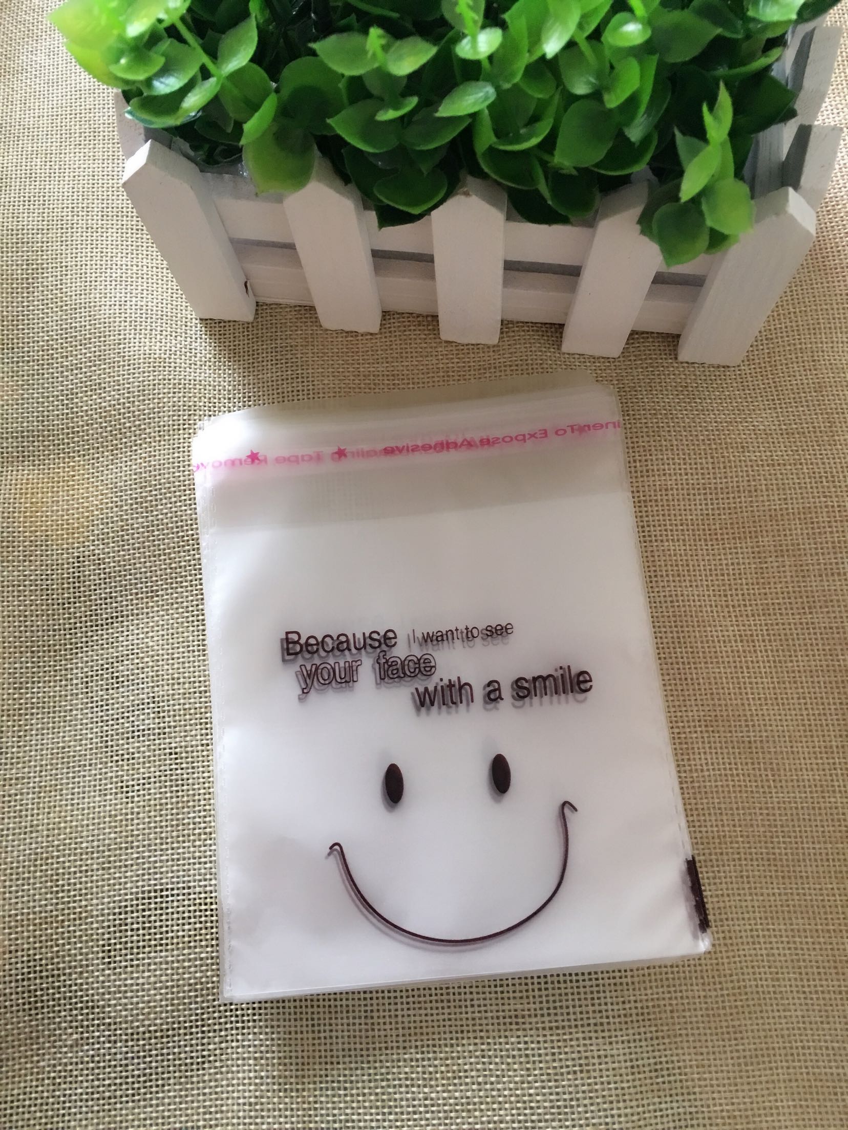 14*16 frosted smiley bag cookie bag biscuit bag smiley cake bag 800