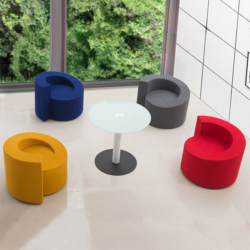 Shopping mall hotel coffee shop sales office simple negotiation reception room special-shaped office sofa stool combination