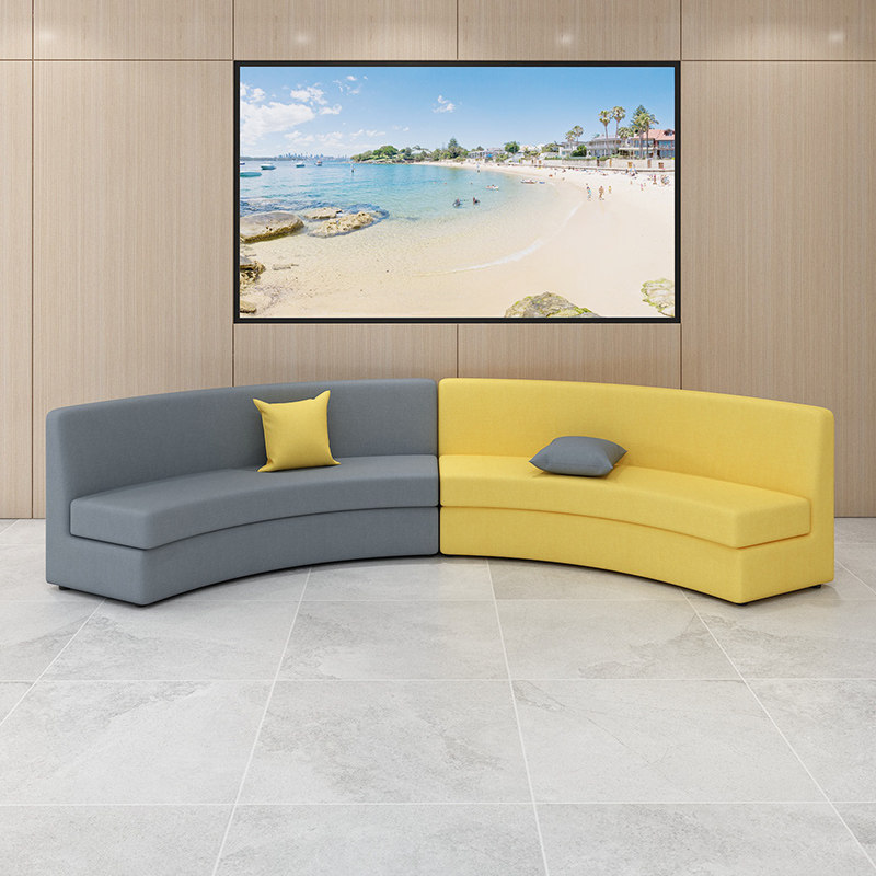4S shop hotel lobby rest area sales department reception area reception room modern arc round company sofa combination