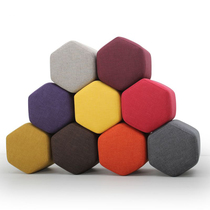Personality Creative Kindergarten Early Education Training Lounge Hall Round Hexagon Profiled Fabric small sofa stool