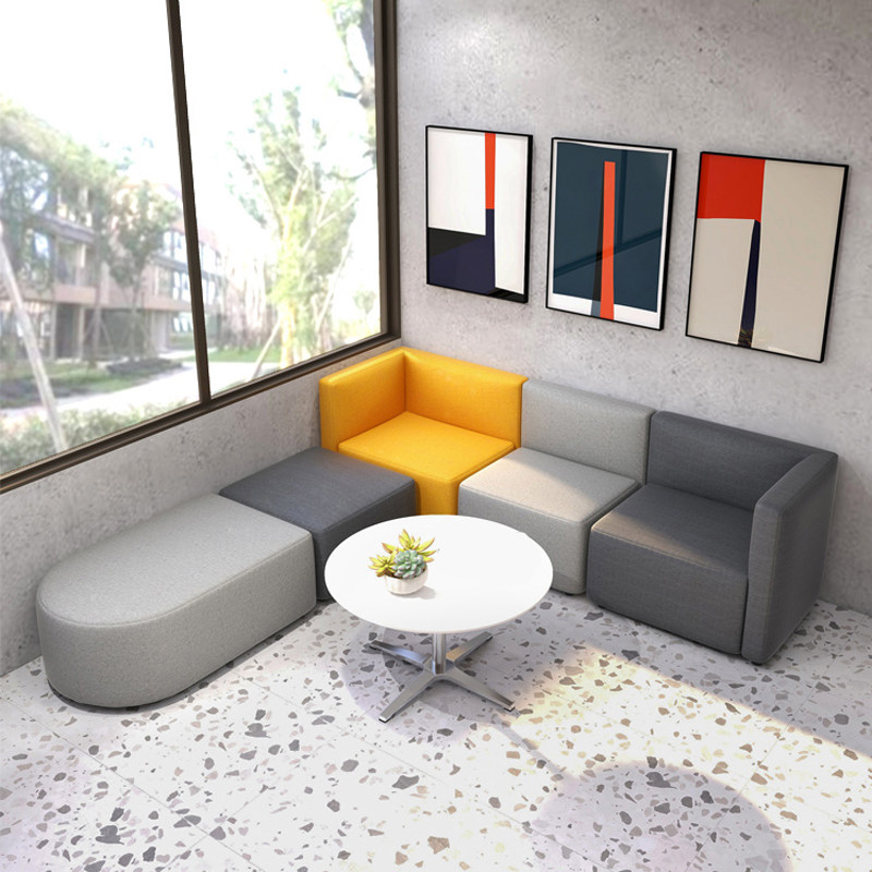 School Simple Modern Nail Shop Beauty Hospital Rest Area Hall Shaped Leisure Office Sofa Coffee Table Combination