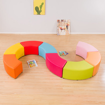 Kindergarten Early Education Center Training Institutions School Bookstore Parents Rest Waiting Areas Arc Sofa Stool Composition