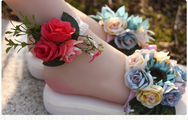 Vintage Rose Ladies Ren vòng chân Foot Hoa Sen Foot Ring Photo Studio Bên bờ biển Phụ kiện ảnh vòng chân nam