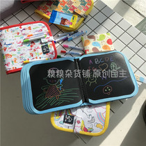 Childrens mobile picture album erasable blackboard book childrens painting graffiti portable practice small blackboard