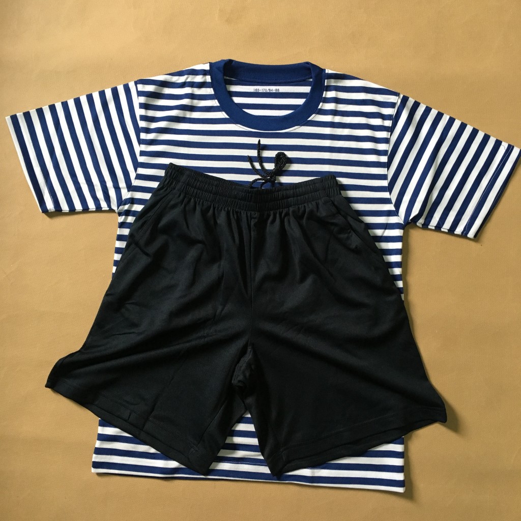 Summer Sea Soul Shirts Classic Training Clothing Pure Cotton Fitness Clothing Short Sleeves Blue White Striped Speed Dry for training T-shirts