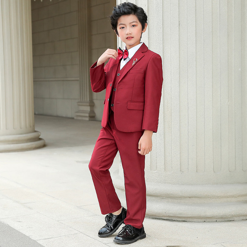 Boy's dress autumn small suit Flower Boy host suit boy English style middle child birthday children's suit