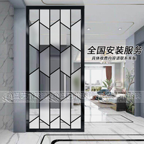 Modern simple glass screen partition living room household kitchen wall entrance decoration small apartment double-sided effect