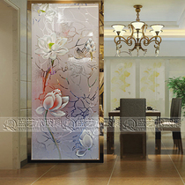 Modern simple art glass entry porch screen living room partition wall shoe cabinet double-sided frosted craft glass load
