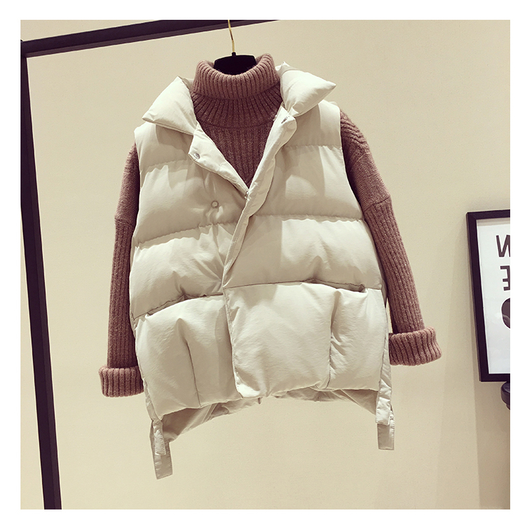Áo vest nữ ngắn phần phiên bản Hàn Quốc mùa thu đông mùa đông cỡ lớn chất béo mm hoang dã vest vest bánh mì vest vest thủy triều thiết kế thời trang nữ
