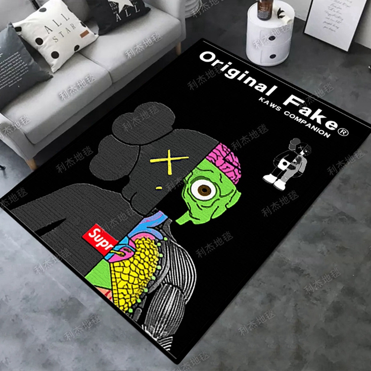 Tide thương hiệu kaws phòng khách thảm phòng ngủ đầy đủ chăn đầu giường nhà mat cloakroom mat có thể được tùy chỉnh - Thảm thảm lông cừu