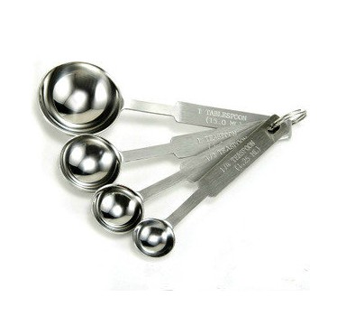 Measuring spoon stainless steel measuring spoon set measuring spoon seasoning spoon measuring spoon four-piece set milliliter spoon milk powder measuring spoon