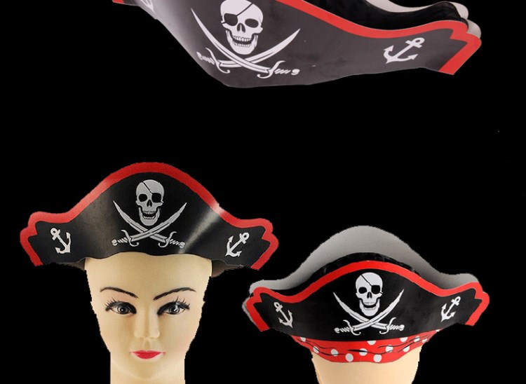 Halloween Ball Hat Caribbean Pirate Hat Mũ giấy trẻ em Cosplay Đồ dùng Halloween - Sản phẩm Đảng / Magic / Hiệu suất 	đồ hóa trang tôn ngộ không