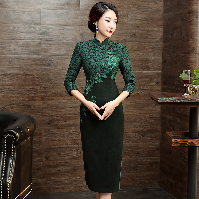 Dark Green Winter Dress