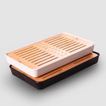 Home simple kung fu tea set tea tray tea table drain water storage dry bubble tray mini Japanese square bamboo tea tray