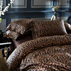 Tv Series Joyful Melody Leopard Print Four-Piece Set Pure Cotton Satin Long-Staple Cotton 60 Count All-Cotton 4-Piece Set 1.8m Bed Sheet Style